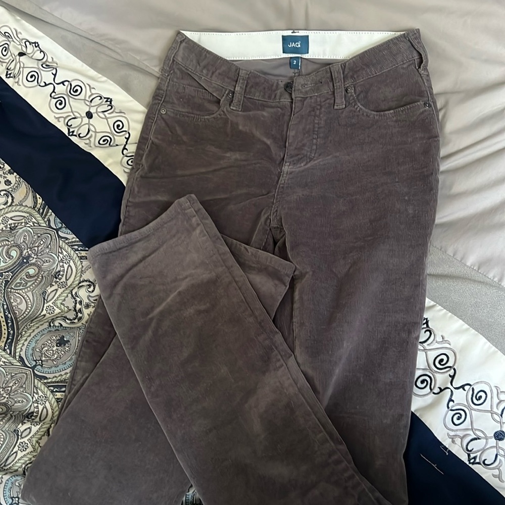 Jag Jeans Ruby Straight Gray Corduroy Jeans